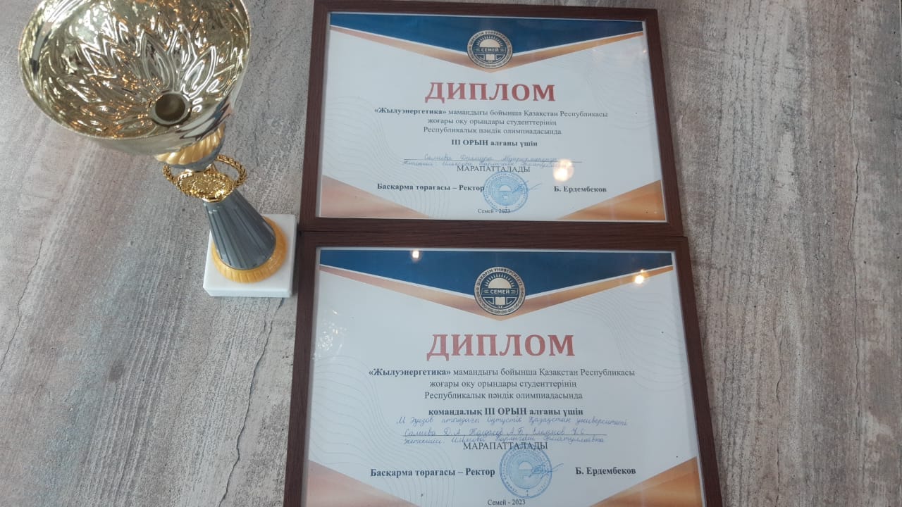 Students were awarded a diploma for personal third place at the Republican Subject Olympiad